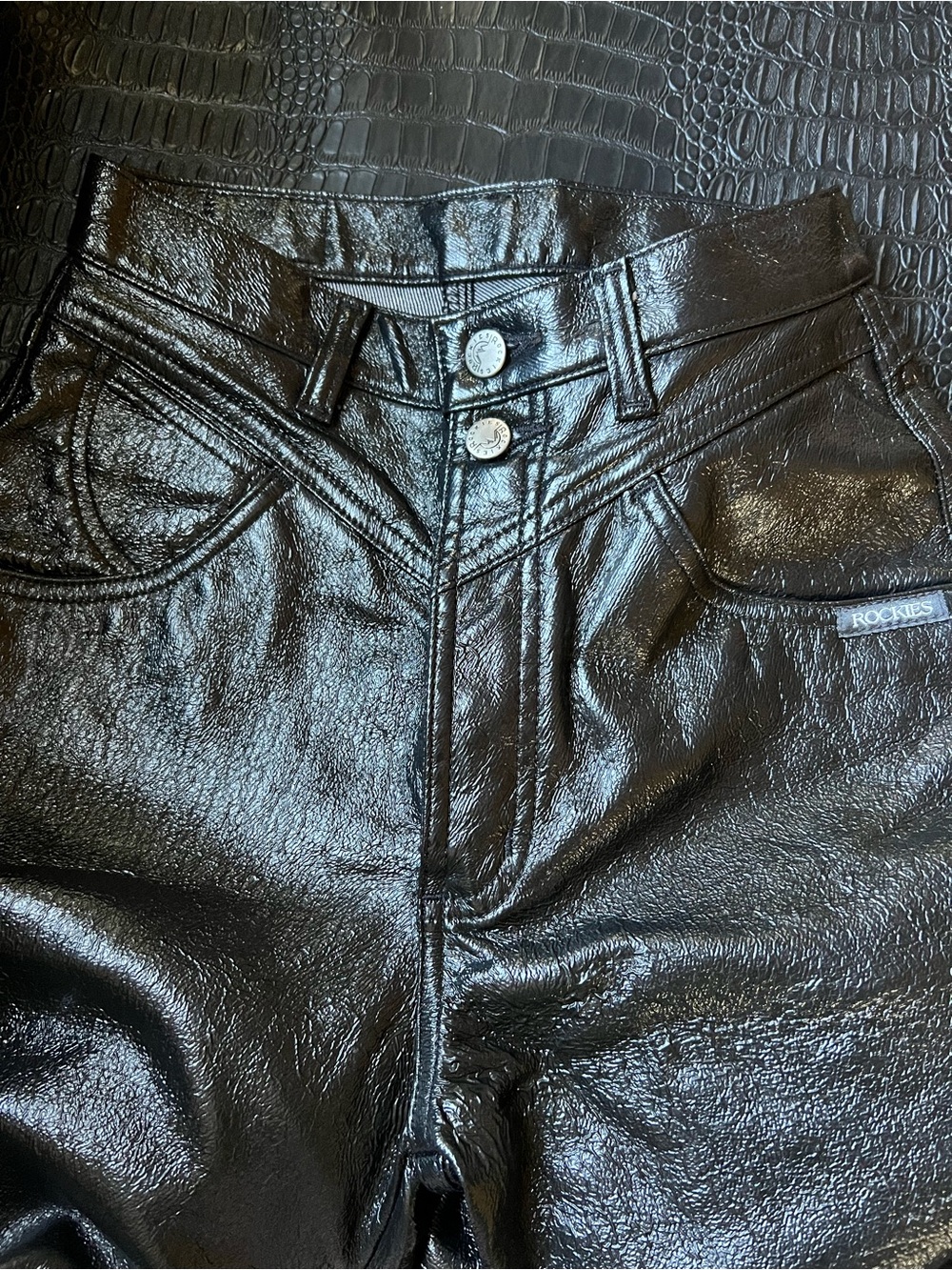 Rockies RARE Black Vinyl faux leather coated